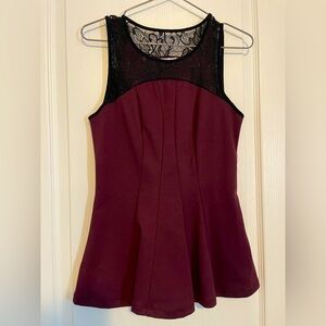Ricki’s - Burgundy Black Lace Sleeveless Blouse